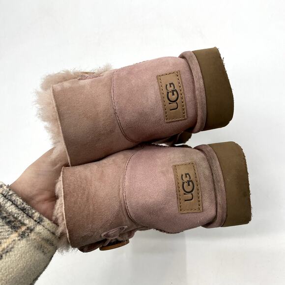 UGG Blush Pink Short Button Boots - Picture 5 of 7
